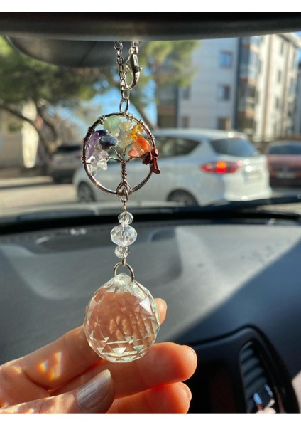 Yeni Renkli Yaşam Çiçeği Kristal Suncatcher Araba Aksesuarı Dikiz Aynası Süsü modelleri