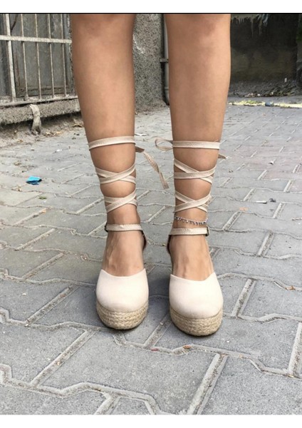 Kadın Dolgu Topuk Bacağa Dolama Sandalet modelleri