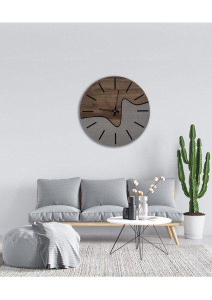 Kahverengi Kahverengi Siyah Dekoratif Ahşap Saat 50 x 50 Ahşap fiyatları