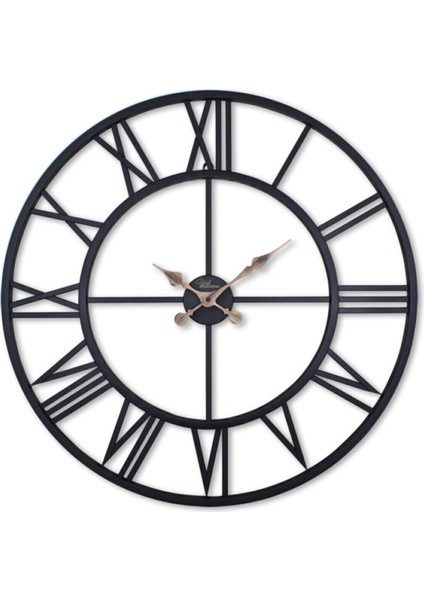 Siyah Modern Ultima 2688 B Ferforje 76 Cm. Iskelet Duvar Saati Yuvarlak Siyah 75 x 75 Metal Yuvarla