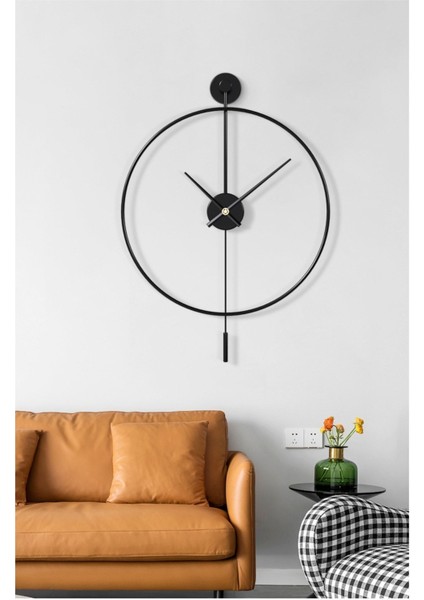 Modern XXL(60*80CM) Siyah Tiktok (Quartz Mekanizmalı)- Siyah 35 cm Akrep Yelkovan , Duvar Saati Met modelleri