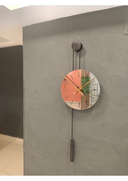 Yuvarlak Pendulum Blackclock Duvar Saati