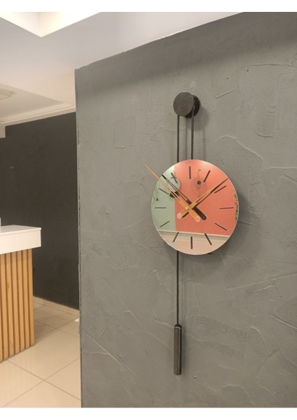 Yuvarlak Pendulum Blackclock Duvar Saati
