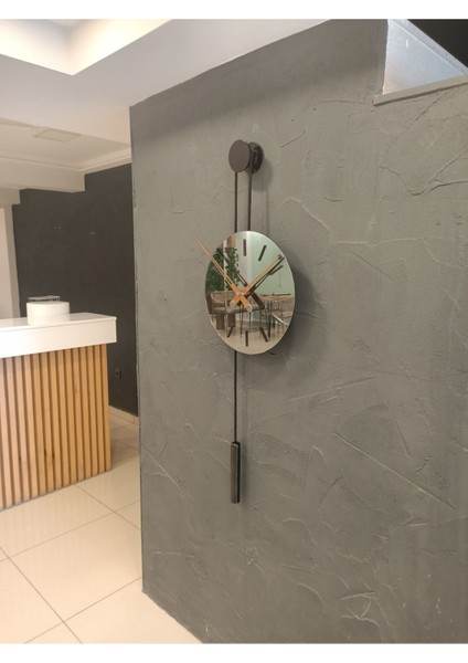 Yuvarlak Pendulum Blackclock Duvar Saati