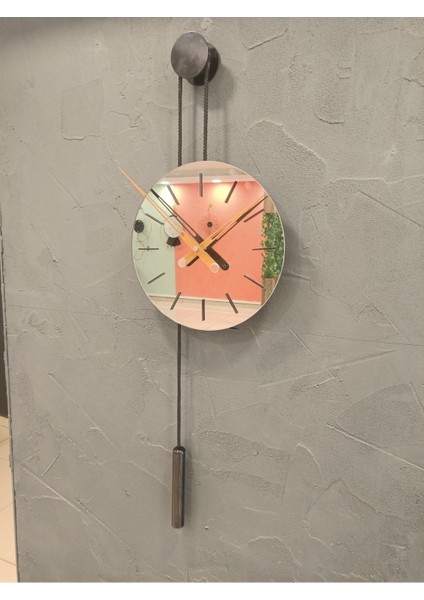 Yuvarlak Pendulum Blackclock Duvar Saati