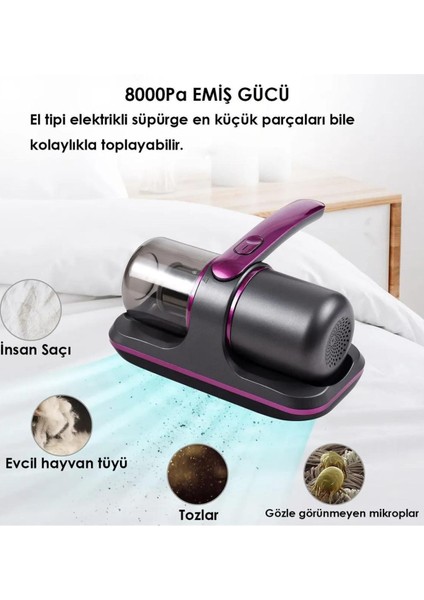 0-250 L Güçlü Emiş Üfleme Özellikli Ev Yatak Perde Koltuk Ofis Araç Temizliği Kablosuz Şarjlı El Sü