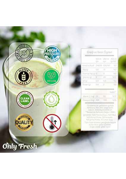 Only Fresh Smoothie Mango'lu Taze Soğuk Sıkım 5 Al (10 Adet) 3 Öde (6 Adet) Çeşit Seçenekli