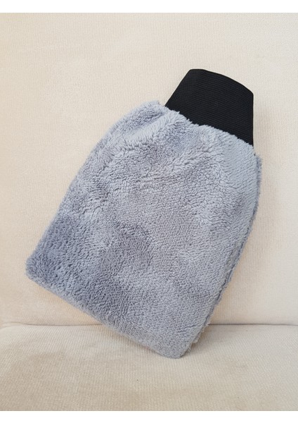 Mikrofiber Araç Yıkama ve Detay Temizlik Eldiveni Gri