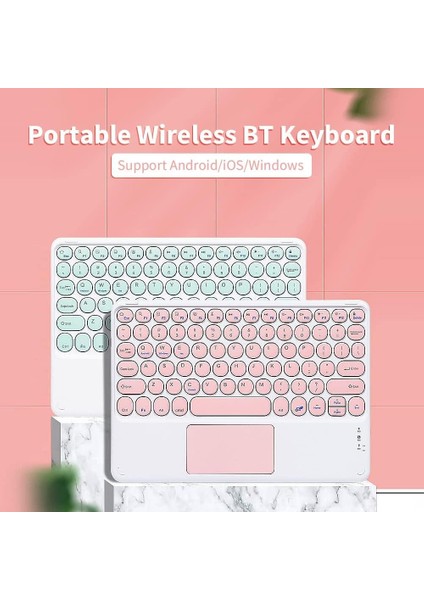 Casper Via S40 10.4" Uyumlu Kablosuz Bluetooth Şarjlı Touchpad'li Türkçe Q Klavye - Pembe