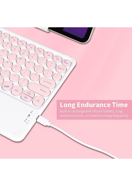 Casper Via S40 10.4" Uyumlu Kablosuz Bluetooth Şarjlı Touchpad'li Türkçe Q Klavye - Pembe