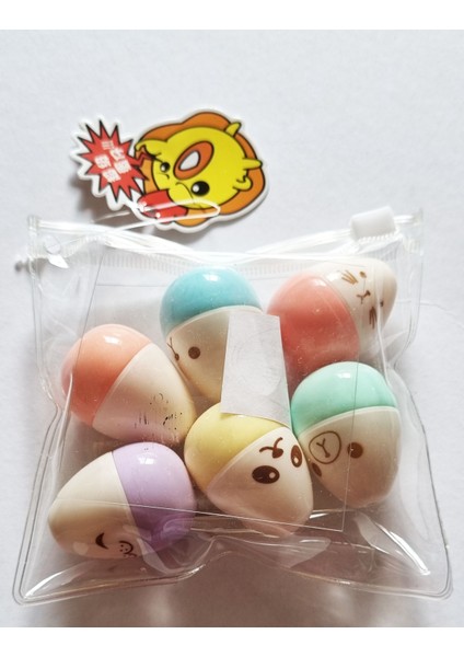 6'lı Çantalı Yumurta Fosforlu Kalem