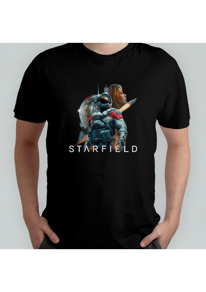 Starfield Pamuklu Bisiklet Yaka T-Shirt Model - 1