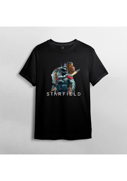 Starfield Pamuklu Bisiklet Yaka T-Shirt Model - 1