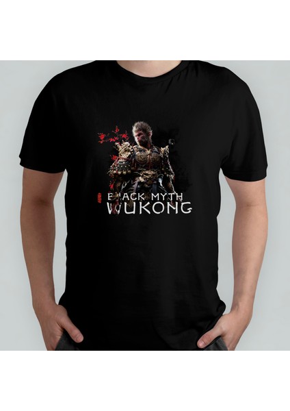 Black Myth Wukong Pamuklu Bisiklet Yaka T-Shirt Model - 1