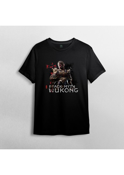 Black Myth Wukong Pamuklu Bisiklet Yaka T-Shirt Model - 1