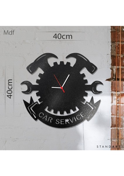 Siyah W'clock Dekoratif Duvar Saati - Tamirci