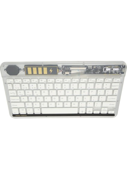 Welio M108A 10.1" Uyumlu Kablosuz Bluetooth Şarjlı Transparan Rgp 7 Renk Işıklı Klavye - Beyaz