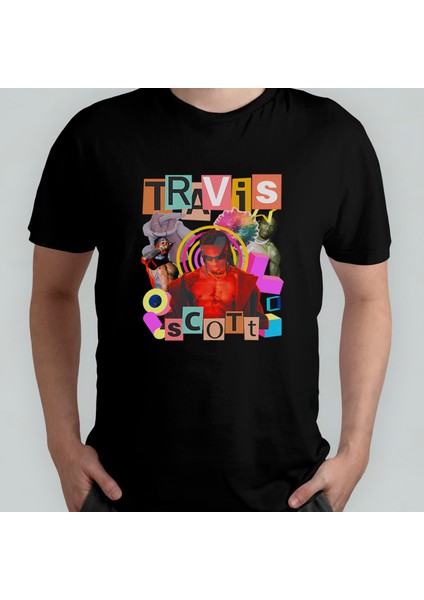 Travis Scott Pamuklu Bisiklet Yaka T-Shirt Model - 2