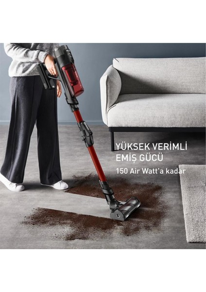 Dc TY9A7 X-Force Flex 13.60 Animal Kablosuz Şarjlı Dikey Elektrikli Süpürge Kırmızı 250-500 L 0 - 2 indirimleri