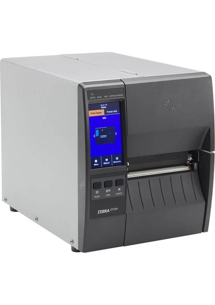 Zebra ZT231 (ZT23142-T0E000FZ) 203DPI Termal Transfer Usb+Seri+Ethernet Metal Kasa End. Barkod Yazıcı (Ribonlu Kullanım)