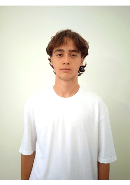 Erkek Pamuklu Nefes Alan Yumuşacık Oversize Basic Beyaz Tshirt