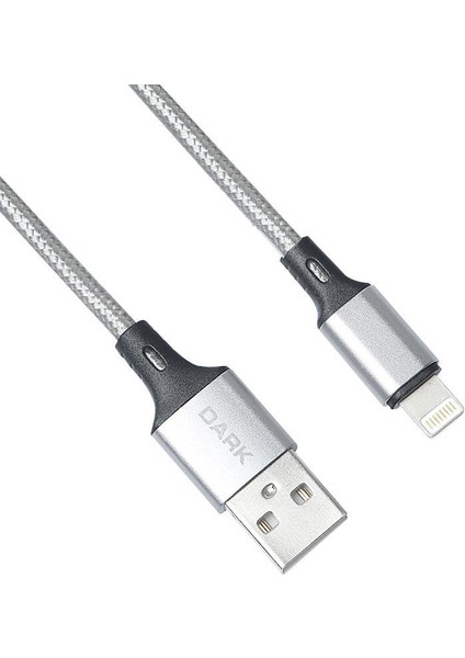 Dark DK-CB-LT100BR USB To Lightning 1mt Örgülü Quick Charge Destekli Şarj ve Data Kablosu