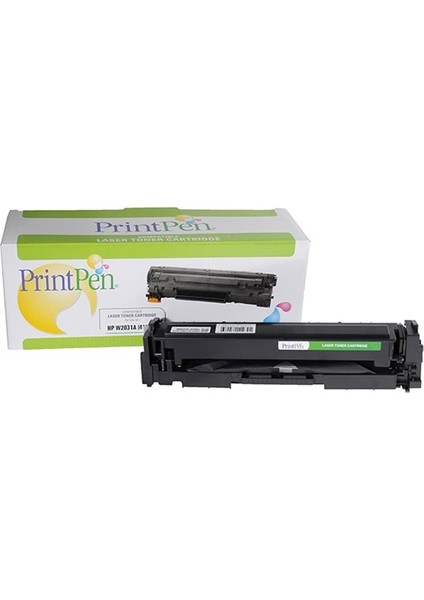 Prıntpen Hp W2031A (415A) &amp; Canon CRG-055C Cyan Chipsiz (2.1k)