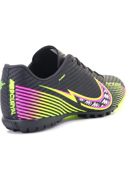 Çiğdem Halı Saha/krampon Futbol Ayakkabı - Siyah-Neon Sarı-Pembe - 42