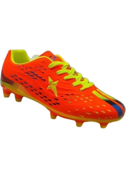 Çiğdem Halı Saha/krampon Futbol Ayakkabı - Turuncu-Neon Sarı-Lacivert - 45