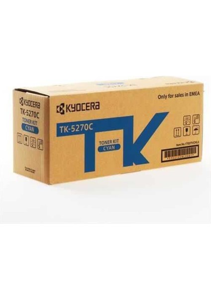 Kyocera TK-5270C Cyan Mavi Orjinal Fotokopi Toneri Ecosys M6230CIDN-M6630CIDN P6230CDN 6.000 Sayfa