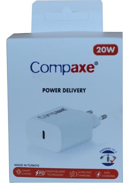 Compaxe CTA-200C Pd Usb-C 3.0 20W Ev Şarj Kafa