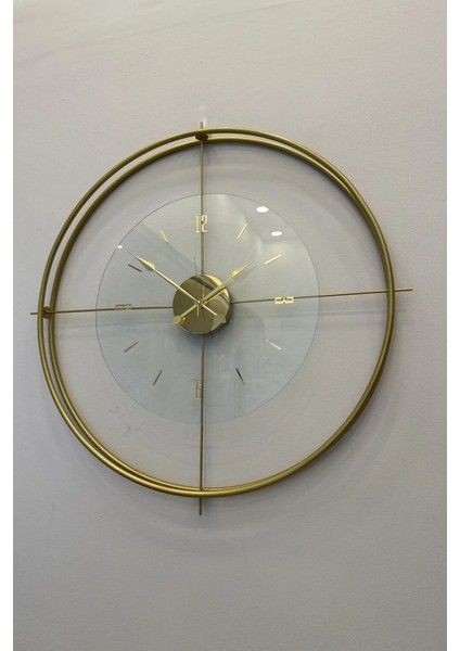 (Xxl-65*65 cm) Gold Deluxe Şeffaf Cam Iskandinav Modern Dekoratif Duvar Saati 60*60 cm Modern fırsatları
