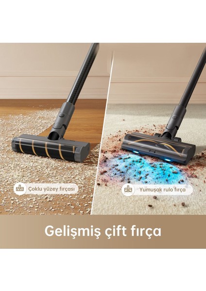 Dc R20 Çift Fırça Başlıklı Süpürge, Ev Için Akıllı Dikey El Süpürgesi 1-2 Saat 500-1000 L 2 Yıl Res