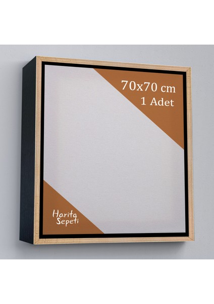 Harita Sepeti Gold Çerçeveli 70X70 cm Boş Tuval Tablo