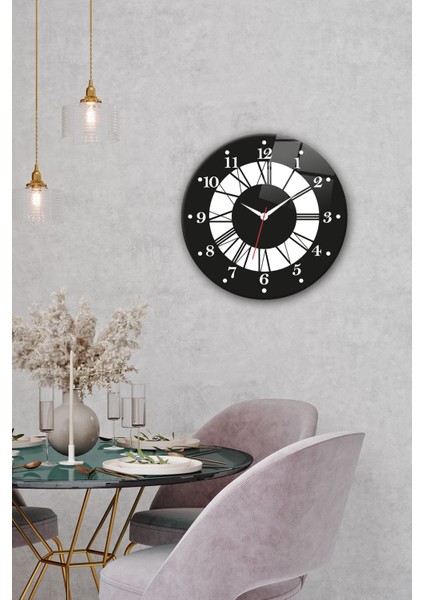 40 x 40 Cam Saat | Classic Black | ÇAP40CM Klasik Siyah Yuvarlak Plastik