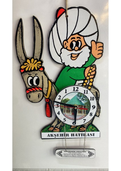 Kırmızı Nasreddin Hoca Tasarımlı Ters Çalışan Saat fiyatları
