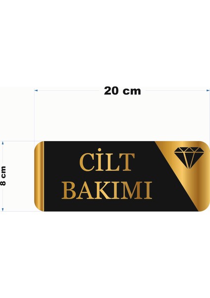 Güneş Lazer Dekoratif Cilt Bakım Yazılı Ofis Yönlendirme Levhası Gold Aynalı Pleksi 20 x 8 cm