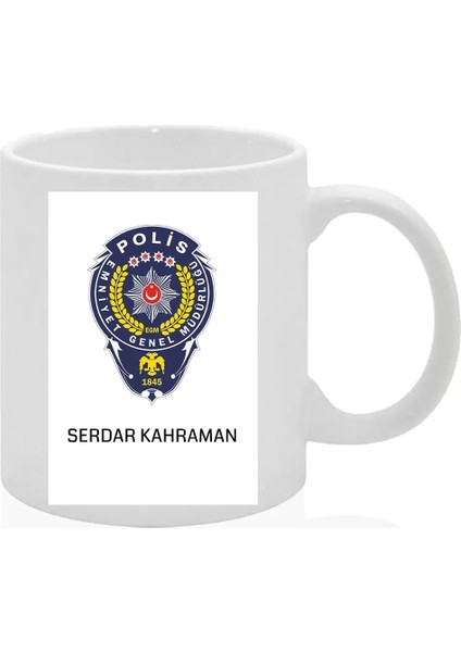 Kişiye Özel Tasarlanabilen Polis Temalı Hediyelik Kupa Bardak (Isim Yazılmaktadır)