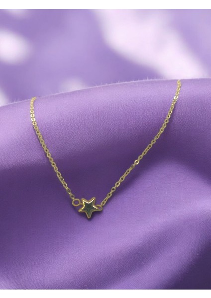 Altın Rengi Yıldızlı Motifli Aesthetic Star Vibes Vintage Y2K Goth Coquette Fairycore Hediyelik Zincir Kolye