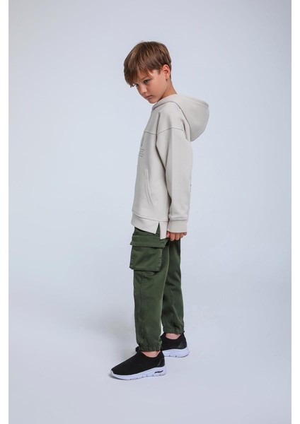 05-14 Yaş Erkek Çocuk Haki Renk Kargo Cepli Pantolon fırsatları