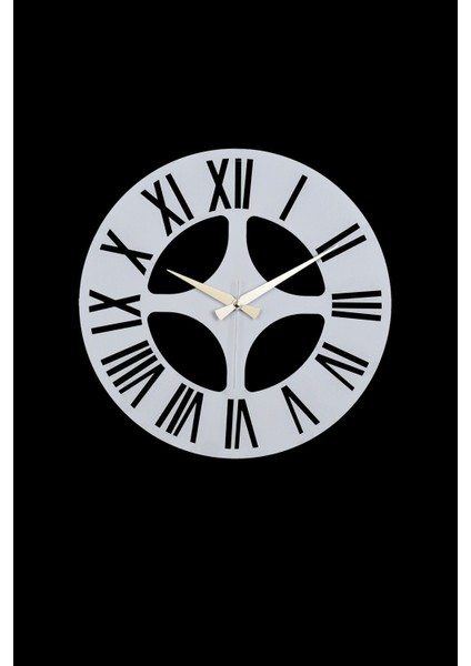 40 x 40 Roma Model Metal Lazer Kesim Akar Sessiz Mekanizmalı Duvar Saati (40*40 Cm) Metal Yuvarlak