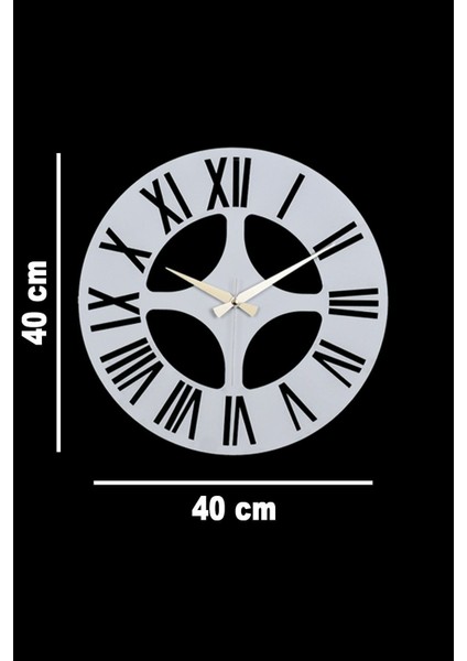 40 x 40 Roma Model Metal Lazer Kesim Akar Sessiz Mekanizmalı Duvar Saati (40*40 Cm) Metal Yuvarlak modelleri