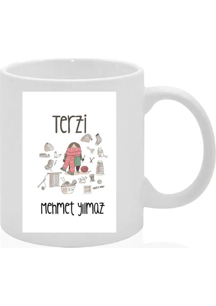 Kişiye Özel Tasarlanabilen Terzi Temalı Hediyelik Kupa Bardak (Isim Yazılmaktadır)
