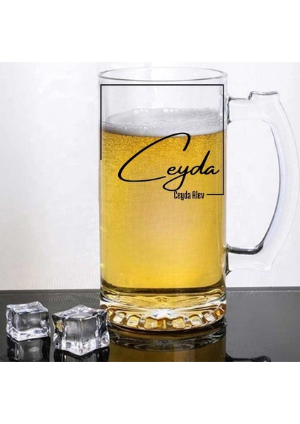 Kişiye Özel Imza Tasarımlı Bira Bardağı