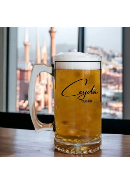 Kişiye Özel Imza Tasarımlı Bira Bardağı