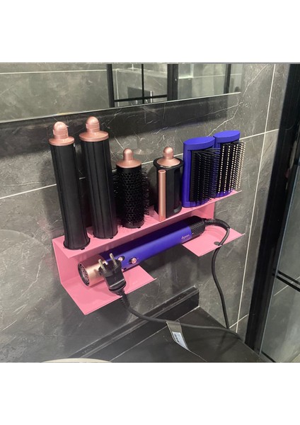 Dyson Airwrap Multistyler ile Uyumlu Düzenleyici Stand Banyo Askısı Pink Grape