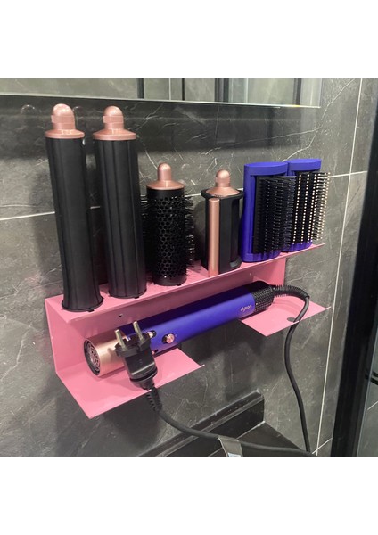 Dyson Airwrap Multistyler ile Uyumlu Düzenleyici Stand Banyo Askısı Pink Grape