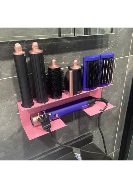 Dyson Airwrap Multistyler ile Uyumlu Düzenleyici Stand Banyo Askısı Pink Grape