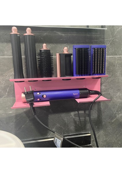 Dyson Airwrap Multistyler ile Uyumlu Düzenleyici Stand Banyo Askısı Pink Grape