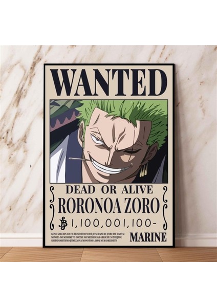 Anime One Piece Roronoa Zoro Aranıyor Wanted Poster-Çerçevesiz